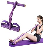 Multifunktions-Spannseil, 6-Rohr-Pedal-Widerstandsband, elastisches Zug-Yoga-Spannseil, für Bauch/Taille/Arm/Beindehnung, Schlankheitstraining (lila)