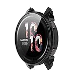 SeNool Hülle Kompatibel mit Garmin Venu 2 / Vivoactive 4 (45mm), Harter PC Case mit Glasfolie Schutzfolie, [9H Härte, Anti-Kratzen], Schutzhülle für Garmin Vivoactive 4 (45mm) / Venu 2 - Schwarz