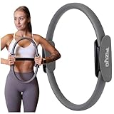 Fizyo Pilates und Yoga Ring Ø 38 cm, Magische Fitness Rad mit Doppelgriff, Leichter Widerstandsring für Übung, Grundtraining, Kern und Fettverbrennung, Yoga Ring (Grau)