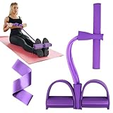 Flintronic Oberschenkeltrainer Beintrainer, 4 Multifunktions Widerstandstraining, pannseil Sit-Up Fitness-Zugseil Pedal für Fitness Training Yoga - mit Widerstandsband