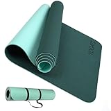 YOGATI Sportmatte Fitnessmatte Rutschfest mit Tragegurt. Gymnastikmatte für Yoga, Pilates und Fitness. Yoga Matte für Männer und Frauen. Yogamatte Rutschfest. Trainingsmatte, Yoga Mat. (grün)