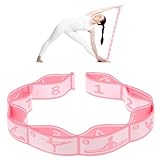 DOPENSPI Yoga Stretching Strap mit 8 Schleifen, Yoga Stretch Gurt Hochelastischer Gymnastikband Fitness Stretc hband Fitnessbänder Stretching Band für Pilates Tanz Gymnastik Effektives Dehnung