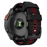 MYSNBKN 26mm Quick Fit Armband für Fenix 8 51mm/Fenix 7X Pro/Fenix 7X/Fenix 6X/Fenix 6X Pro/Fenix 5X/Fenix 5X Plus/Fenix 3/3 HR, weiches Silikon Ersatzband