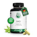 DAO Kapseln VEGAN - Hochdosiert: 100,000 HDU - 100 mg Erbsensprossenpulver je Kapsel zur einfachen Dosierung - 90 Kapseln - Green Naturals®