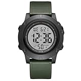 GOLDEN HOUR Digitale Uhren Herren, 5 ATM wasserdichte Sport-Schwimmuhr mit Datum/Woche/Monat/Stoppuhr, Armbanduhr Herren mit Silikonarmband für Männer mit großem LCD-Display