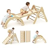 Mosebears Klettergerüst Indoor, Montessori kletterdreieck mit Rutsche, Kletterbogen, Stabilem Baby-Klettergerüst und Kletterdreieck