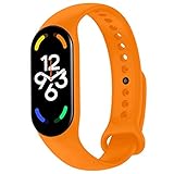 OcioDual Silikonband Wasserdicht Ersatzsilikonband Kompatibel mit Xiaomi Mi Band 7 6 5 Amazfit Band 5 Orange Verstellbaren Silikonarmband Ersatz