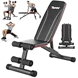 PASYOU Hantelbank Klappbar Verstellbar, Multifunktions Trainingsbank Schrägbank für Ganzkörper-workout，7 in 1 Fitnessbank für zu Hause oder im Fitnessstudio, 230kg Gewichtskapazität