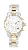 Michael Kors MK6474 Chronograph Uhr Damenuhr Edelstahl Edelstahl 5 bar Analog Chrono Datum Bicolor