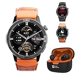 AGM Legion Pro mit Kopfhörer,Militär Uhr Herren mit Offline-Karten, Robuste Outdoor Sportuhr 5ATM Wasserdicht, GPS, Fitnessuhr, Smartwatch für Android iOS, 2 Armbändera