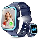 Baolubao Smartwatch Kinder mit SIM-Kartensteckplatz, LBS+WLAN+GPS-Tracker, Uhr Unterstützt 4G, Taschenlampe, SOS Notruf, Telefonanruf, Sprachchat, Schulmodus, IP 67, Kinderuhr für Mädchen und Junge
