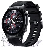 HONOR Watch GS 3 Smartwatch Herren Damen, 46 mm Smartwatch Sättigungsmesser Fitness, Batterie 14 Tage mit Schrittzähler, Herzfrequenzmesser, 5 ATM, GPS, 326PPI AMOLED 1,43 Zoll für Android (Schwarz)