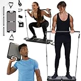 EVO Gym – Tragbares Krafttraining zu Hause, im Fitnessstudio,All-in-One-Fitnessstudio – 8 Widerstandsbänder,Tragbares Fitnessstudio & Heimtrainingsgerät,100 kg
