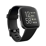 Fitbit Versa 2 Health & Fitness Smartwatch with Voice Control, Sleep Score & Music, One Size, Black - Carbon