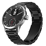 Hiseus Armband Kompatibel mit Withings ScanWatch 42mm, Metall Edelstahl Einstellbare Ersatzarmband Kompatibel mit Withings Steel HR 40mm/HR Sport Armband (Schwarz)