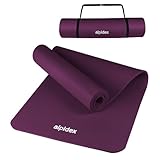 ALPIDEX Yogamatte 183 x 60 x 0.8 cm Phthalatfreie Fitness Matte Tragegurt Rutschfest Gymnastik Turnen Pilates Sport Physio HiiT Yoga Trainingsmatte Isomatte Hautfreundlich, Farbe:Berry