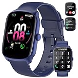 Smartwatch Herren Damen, 1,95' HD Gebogener Bildschirm Smart Watch, mit Bluetooth Anrufe, Pulsmesser/Schlafmonitor, 112+ Sportmodi Fitnessuhr, IP68 Wasserdicht Schrittzähler Sportuhr für Android iOS