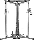 Bad Company Kabelzugstation mit umfangreichem Zubehör für unterschiedliche Griff-Aufsätze I Kompakte Cross-Over Kabelzugbrücke inkl. Klimmzugstange für das Homegym I BCA-138 (Silber)