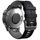ANBEST Armbänder Kompatibel mit Garmin Fenix 7S/6S Pro/Fenix 5S Armband, Schnellverschluss Silikon 20mm Ersatzarmband für Fenix 5S Plus/D2 Delta S(Schwarz/Grau)
