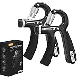 U-VKK Handtrainer, 2er-Set Unterarmtrainer, Griff 5-60 kg, Hand Unterarm Trainingsgerät, Grip Griffkraft Trainer, Rutschfester, Für Sportler und Wiederherstellung der, FC0101, Schwarz