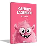 Edubini Gefühlstagebuch Kinder [6-12 Jahre] - Tagebuch Mädchen & Jungs - Gefühle Buch für Umgang mit Emotionen und ein gutes Gefühl, Dankbarkeitstagebuch für Kinder (inkl. 10 Spiele) (Pink)