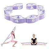 Yoga Stretching Strap, Abeillo Yoga Stretch Gurt mit 8 Schleifen, Yoga Zubehör, Fitnessbander, Resistance Bands, Gymnastikband Elastisch für Pilates, Tanz, Gymnastik, Effektives Dehnung (lila)