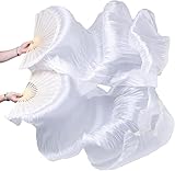 Hitopin 1 Paar Bauchtanzfächer aus Seide, Schleier für chinesischen Tanz, 180 cm Länge, Tanzfächer, Requisiten, Seidenfächer, Bauchtanz-Fächer, Schleier, Tänzerin, Praxis, langer Nachahmungstanz
