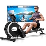 Rudergerät für Zuhause, DMASUN Rudergerät mit Magnetischem Widerstand, Upgrade Doppel-Slide-Rails, APP-Verbindung, 16 Widerstandsstufen, LCD-Display, ideal für Cardio-Training, Belastbar bis 160kg