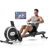 DMASUN Rudergerät für Zuhause, Magnetisches Rudergerät mit Upgrade Doppel-Slide-Rails, APP-Verbindung, 16 Widerstandsstufen, LCD-Datenanzeige, ideal für Cardio-Training, Belastbar bis 160kg