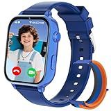 Smartwatch für Kinder, 4G GPS Kinder Smartwatch Uhr Telefon Videoanruf und Voice Chat, SMS WiFi, SOS Sport Schrittzähler Wecker Spiele, Kindergeschenke Armbanduhr Uhr für ab 4 Jahren, Blau