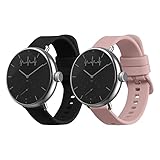 kwmobile 2x Sportarmband kompatibel mit Withings ScanWatch 38mm / Steel HR 36mm / Move ECG Armband - Fitnesstracker Band Set aus TPU Silikon in Schwarz Altrosa