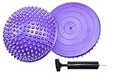 2 Stück Balance Igel Halbkugel mit Luftpumpe, Großer Gymnastik Igel, Fitness Trittstein Yoga Balance-Kugel für Kinder & Erwachsene, Balancetraining Koordinationstraining