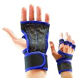 Btgghytr Trainingshandschuh Fitnessstudio Trainingshandschuh Hebegriffe Klimmzuggriffe Schweißfestes Hebepolster 4-Finger Schlaufe