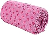 Mikrofaser Hot Yoga Handtuch, Yoga Mat 183x63cm rutschfest Fitnesstuch Weich Atmungsaktiv Antirutsch Yogatuch Gilt für Fitness Ausbildung (183x63cm,Klassische Rose)