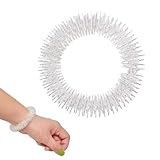 KEQAR Handgelenk Massage Ring Schmerzlinderung Akupressur Armband Massagegeräte Set Stachelige Sensorische Fingerringe (Silver)