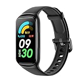 Septoui Fitness Tracker, 1,47 Zoll Fitnessuhr Pulsuhr SpO2 Schlafmonitor Schrittzähler IP68 Wasserdichter Aktivitätstracker 100+ Sportmodi Smartwatch Damen Herren, Smartband Schwarz