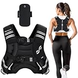 Sportneer Gewichtsweste mit reflektierenden Streifen für Gewichtheben, Laufen und Fitness 3,6 kg/ 5,4kg/ 6,8 kg/ 9kg/ 11kg, Brustgröße Verstellbar, Praktische Tasche, Gefüllte Gewichtsweste