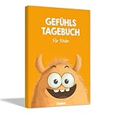 Gefühlstagebuch Kinder [6-12 JAHRE] - Tagebuch Mädchen & Jungs - Gefühle Buch für Umgang mit Emotionen und ein gutes Gefühl, Dankbarkeitstagebuch für Kinder (inkl. 10 Spiele) - Orange