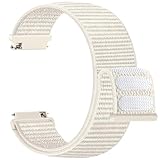 Upeak Nylon Uhrenarmband 18mm Kompatibel mit Garmin Venu 3S Venu 2S Vivoactive 4S Vivomove 3S, Sport Solo Loop Armband für Garmin Forerunner 255S 255S Music 265S, Creme