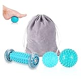 UNIDEAL Massagebälle Igelball Set, Fußmassage Roller, Massagebälle für Plantarfasziitis mit Tragetasche, Premium Fußmassagegerät zur Stressreduzierung und Entspannung, Linderung von Muskelkater