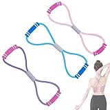 3 Stück Saludea Resistance Band, Saludea Widerstandsband, Figure 8 Widerstandsband mit Griffen, 8-förmig Widerstandsbänder für Arme, Rücken, Beine, Yoga Fitnessbänder für Damen und Herren