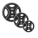 POWER-XTREME Hantelscheibe | Gewichtsscheibe | 30mm / 31mm | Polyurethan | mit Griffen | Geruchsneutral | Studioqualität | 1,25kg | 2,5kg | 5kg | 10kg | 15kg | 20kg | 25kg (Hantelscheibe 5kg)