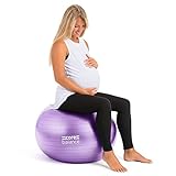 Core Balance, berstsicherer Gymnastikball - für Fitness Yoga Schwangerschaft - 55cm 65cm 75cm 85cm - inkl. Luftpumpe