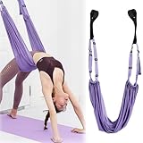 Aerial Yogatuch, Yogagurt Beinstretcher mit Türanker, Hochelastisches Stretching Band, Verstellbarer Yoga Gurt, Yogagurt für Ganzkörpertraining, Therapieschaukel, Schlingentrainer, Postnatale Erholung