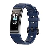 Armband Kompatibel mit Huawei Band 4 Pro/3 Pro/3, 19mm Silikon Ersatzarmband für Huawei Band 3 (Blau)