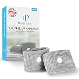 Health Press® Akupressur Armband Set: Zwei Akupressurarmbänder – Perfekt für die Anwendung an beiden Handgelenken – Dank optimierter Passform für jedes Handgelenk – Akupressurarmband (1 Paar, Grau)