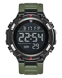 CIVO Herrenuhr Digital Militär Armbanduhr: LED Groß Ziffernblatt Uhren fur Herren Army Grün - Wasserdicht Digitaluhr mit Stoppuhr Wecker