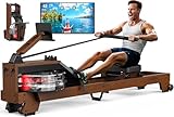 MettleMatic Rudergerät für Zuhause aus Eiche, Bluetooth Rudergerät Wasser mit großer Tablethalter, Rudergeräte 175 kg belastbar, Benutzergröße bis 200cm, 2 Jahre Garantie