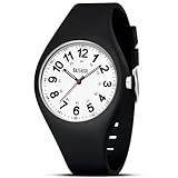 LN LENQIN Unisex Analog Quarz Uhren 30M Wasserdicht Krankenschwester Uhren mit Silikonband geeignet für Medizinstudenten/Krankenschwester/Doktoren(Schwarz)