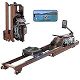 Dripex Faltbares Wasser-Rudergerät für Zuhause aus Massivholz| mit LCD-Display & Bluetooth App | Ergonomischer Sitz | bis 400LBS Belastbarkeit | Klappbar für platzsparende Aufbewahrung